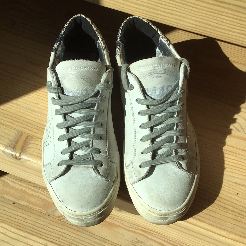 P448 Platform Leather Sneakers 38 White